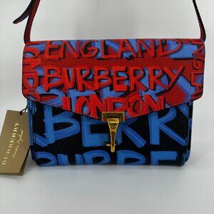 Burberry Calfskin Graffiti Print Small Macken Crossbody Bag